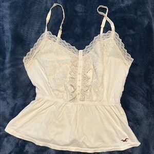 Hollister Cream Lace Chemise with Adjustable Straps
